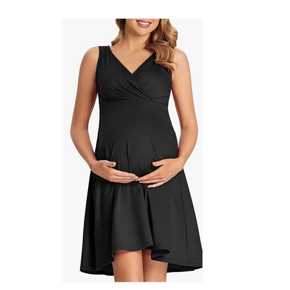 NWT Size M Little Black Maternity V Neck Tank Dress Sleeveless ❤️ - Picture 2 of 5